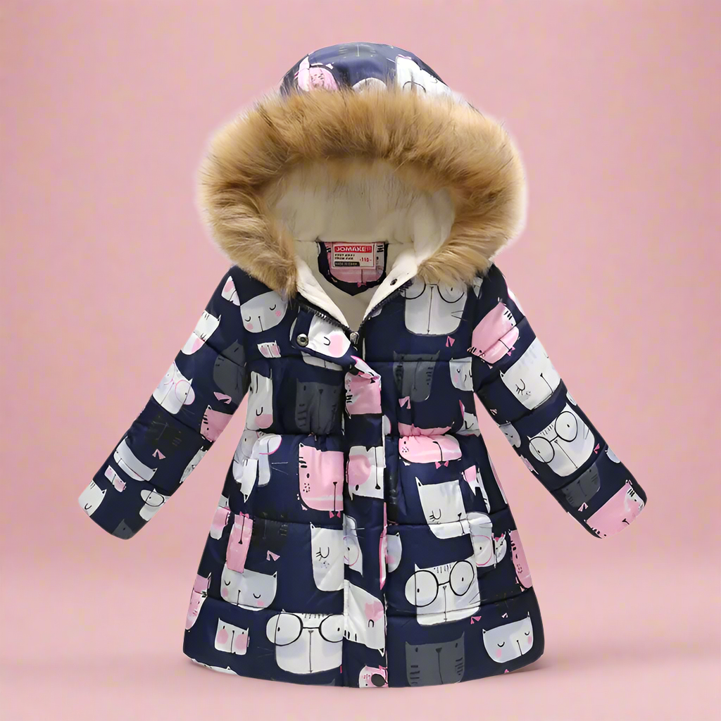 CozyTrend – Elegant og koselig – Vattert vinterjakke for jenter