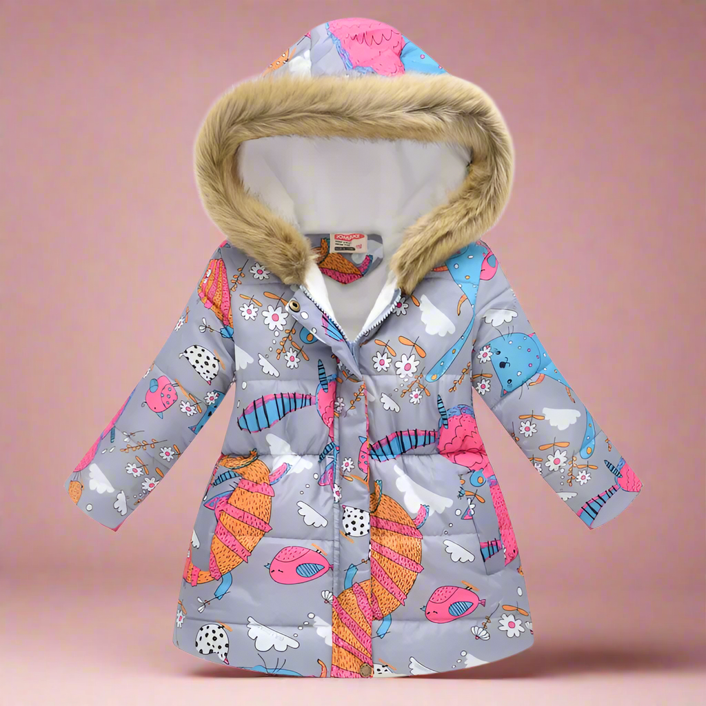 CozyTrend – Elegant og koselig – Vattert vinterjakke for jenter