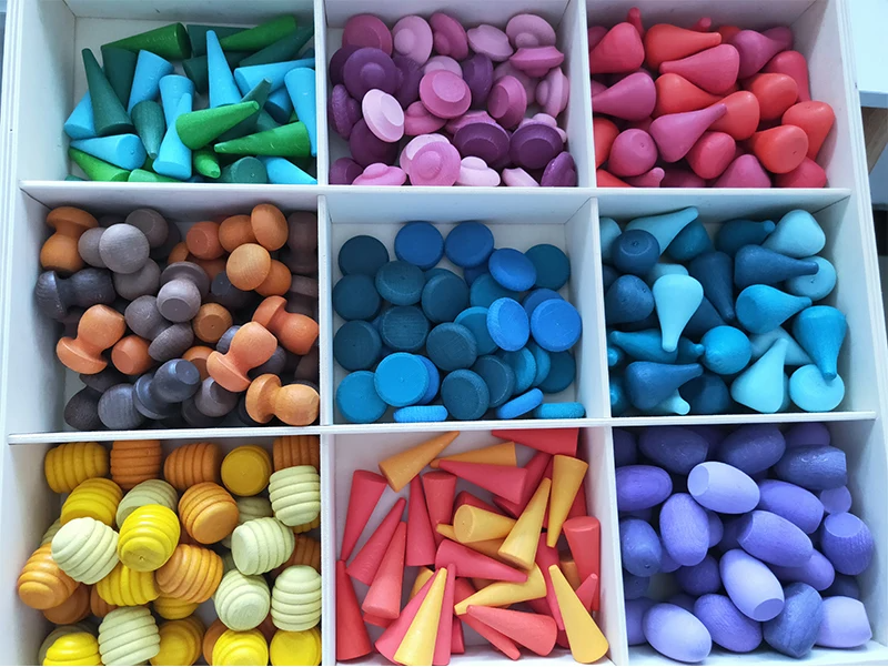 Rainbow Blocks™ – Kreativ fargeleggingsmoro – Fargeleggingsspill i tre