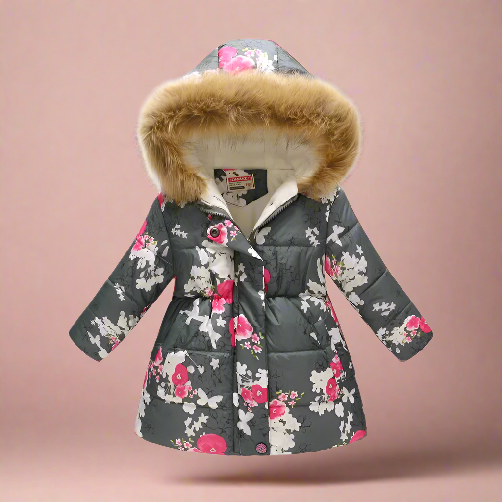 CozyTrend – Elegant og koselig – Vattert vinterjakke for jenter