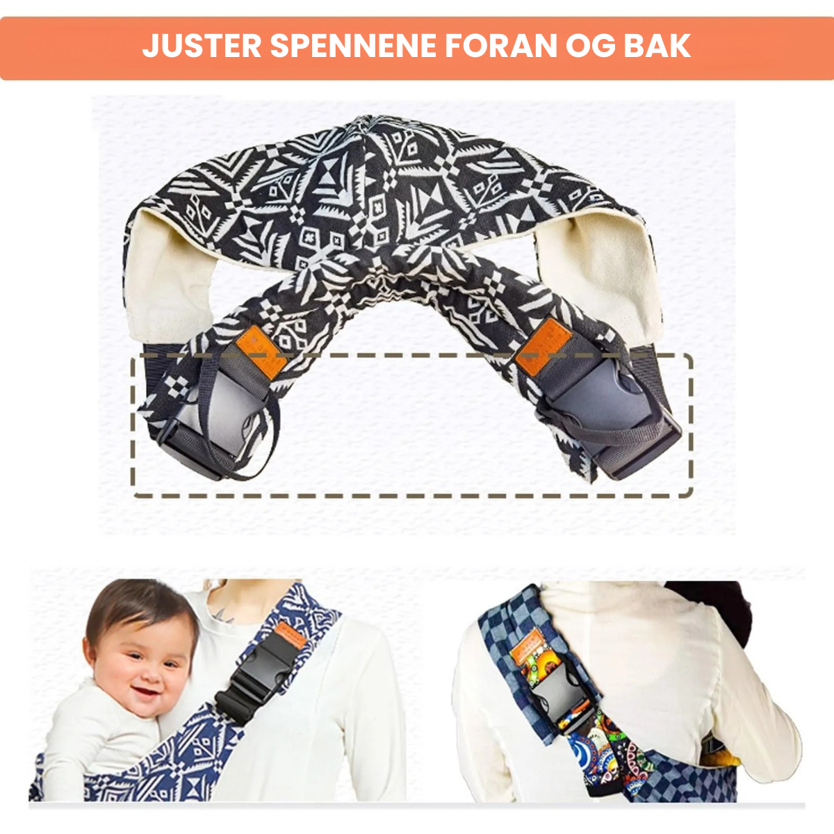 Baby Carry Sling - Justerbar bæresele - Hoftebæring