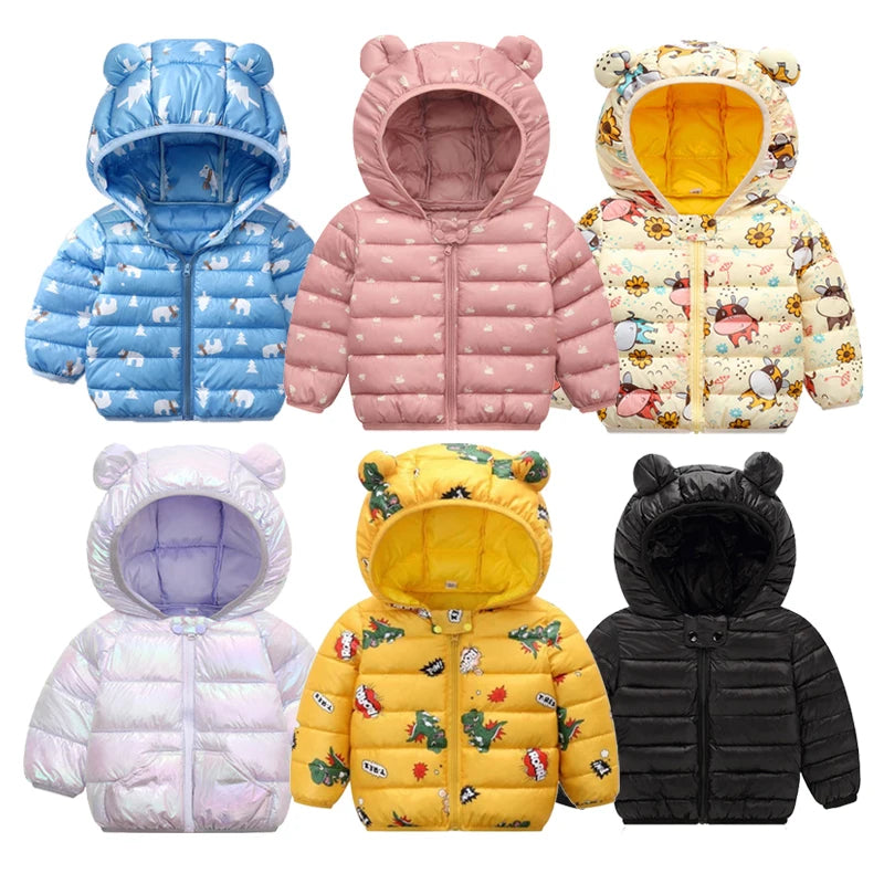 Mini Fashion - Tynn boblejakke med hette - Varm i overgangsperiodene