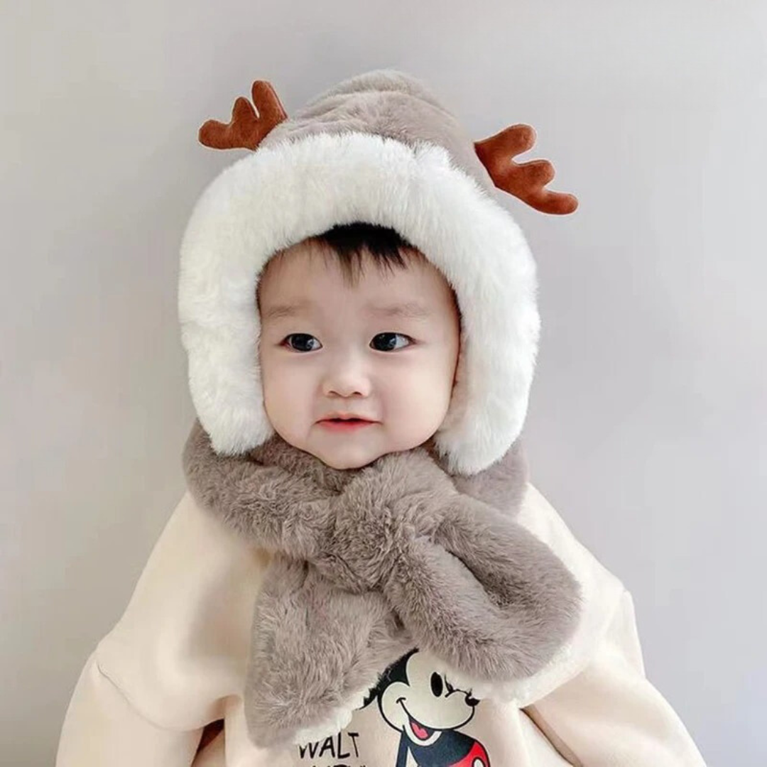 Mini Fashion - Varm og koselig - Lue og skjerf i ett
