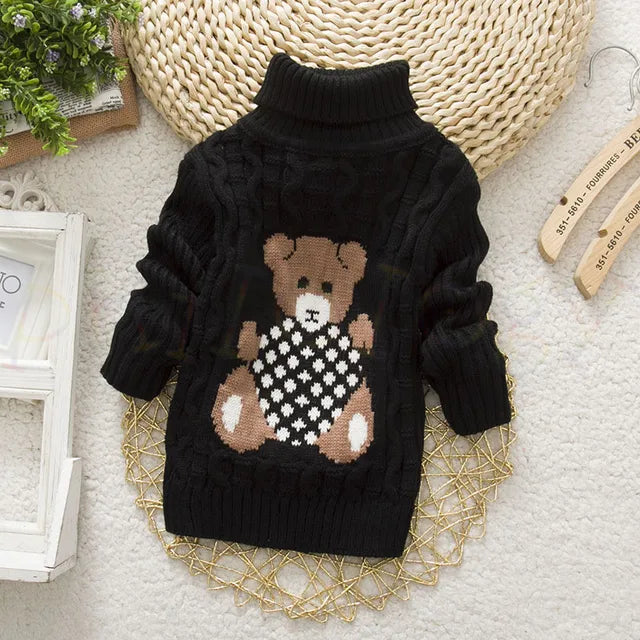 Mini Fashion - Stilig flettestrikket genser med høy hals