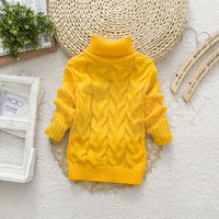 Thumbnail for Mini Fashion - Stilig flettestrikket genser med høy hals