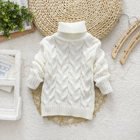 Thumbnail for Mini Fashion - Stilig flettestrikket genser med høy hals