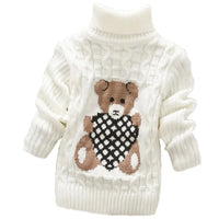 Thumbnail for Mini Fashion - Stilig flettestrikket genser med høy hals