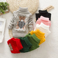 Thumbnail for Mini Fashion - Stilig flettestrikket genser med høy hals
