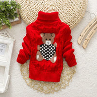 Thumbnail for Mini Fashion - Stilig flettestrikket genser med høy hals