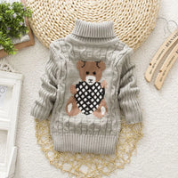 Thumbnail for Mini Fashion - Stilig flettestrikket genser med høy hals