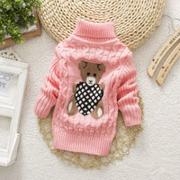 Thumbnail for Mini Fashion - Stilig flettestrikket genser med høy hals