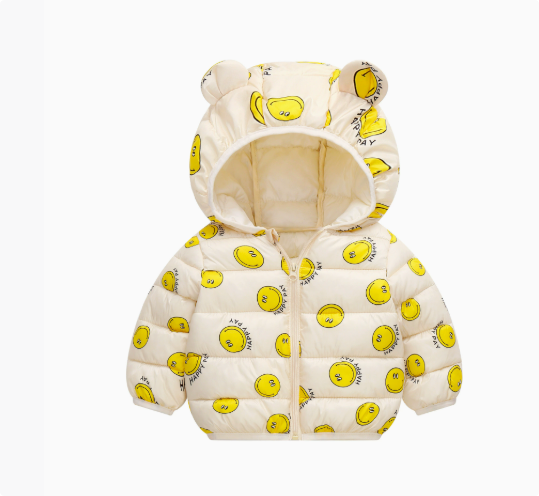 Mini Fashion - Tynn boblejakke med hette - Varm i overgangsperiodene