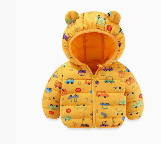 Mini Fashion - Tynn boblejakke med hette - Varm i overgangsperiodene