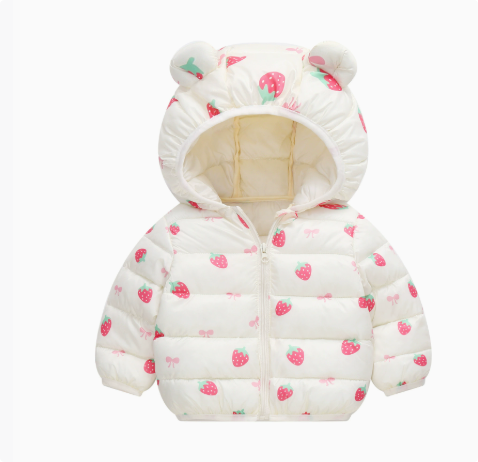 Mini Fashion - Tynn boblejakke med hette - Varm i overgangsperiodene