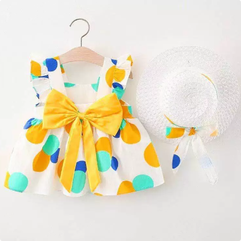 Mini Fashion – Søt og sommerlig – Fruktkjole (inkluderer GRATIS stråhatt)