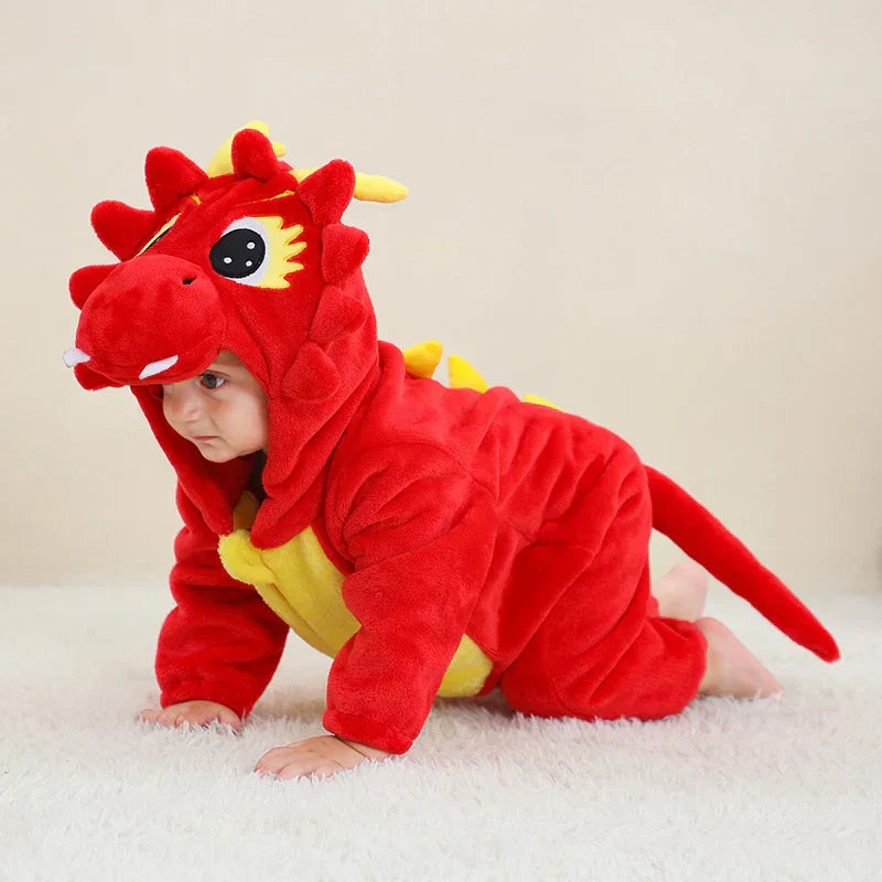 Mini Fashion - Bærekraftig og vaskbar – Dyre-romper-onesie (0–24 måneder)