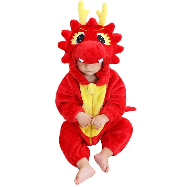 Mini Fashion - Bærekraftig og vaskbar – Dyre-romper-onesie (0–24 måneder)