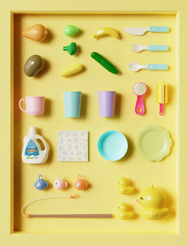 Children Kitchen – Vannmoro og læring – 2-i-1 lekevask