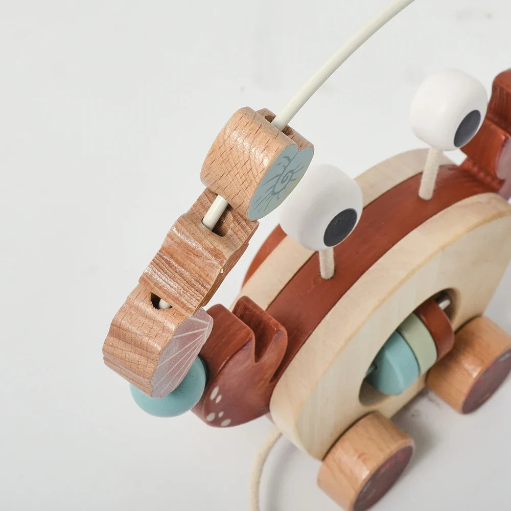 Crab Pull Toy – Lek og læring – Krabbe av tre