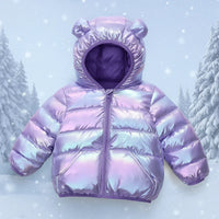 Thumbnail for CuddleCoat – Tykk vattert jakke med bjørnehette