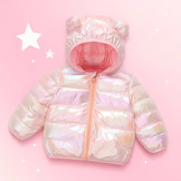 Thumbnail for CuddleCoat – Tykk vattert jakke med bjørnehette