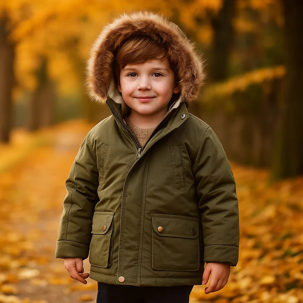 CozyTrend – Elegant og varm – Parka vinterjakke med pelskrage
