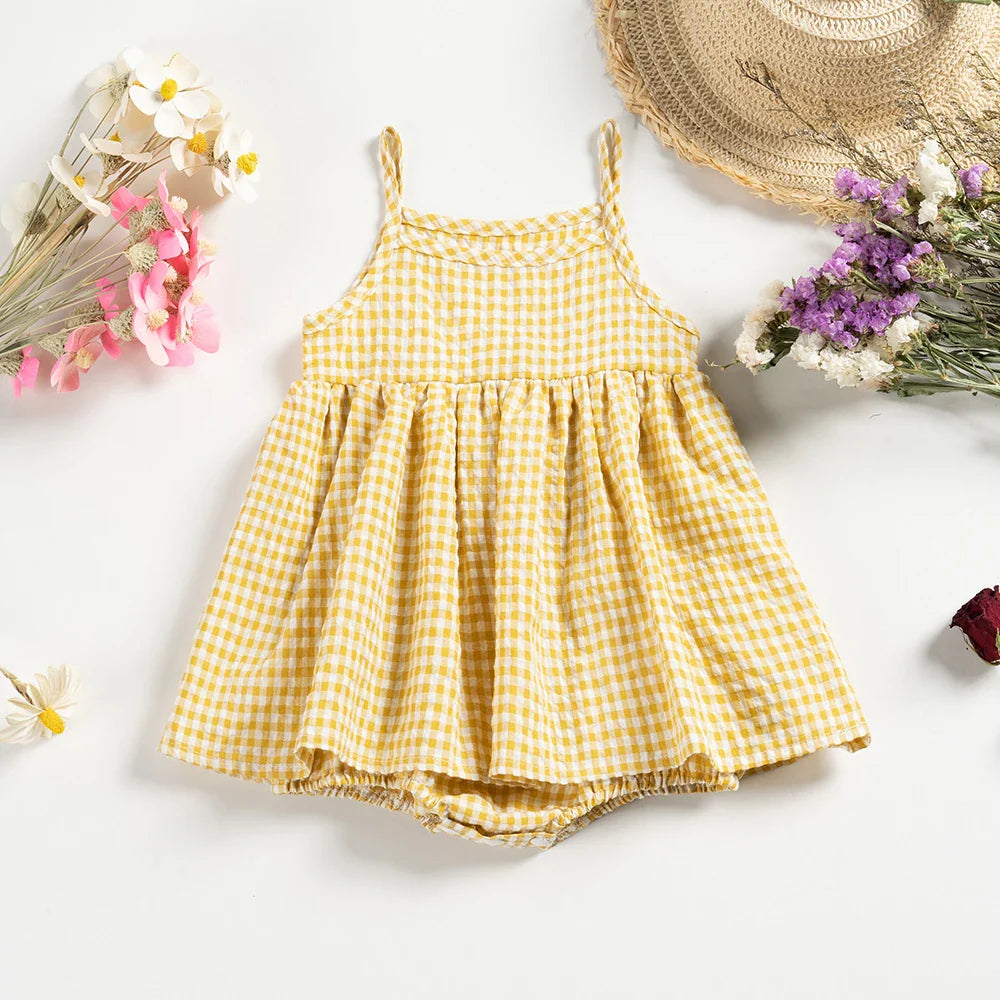 Mini Fashion - Romper - rutete kjole til små jenter