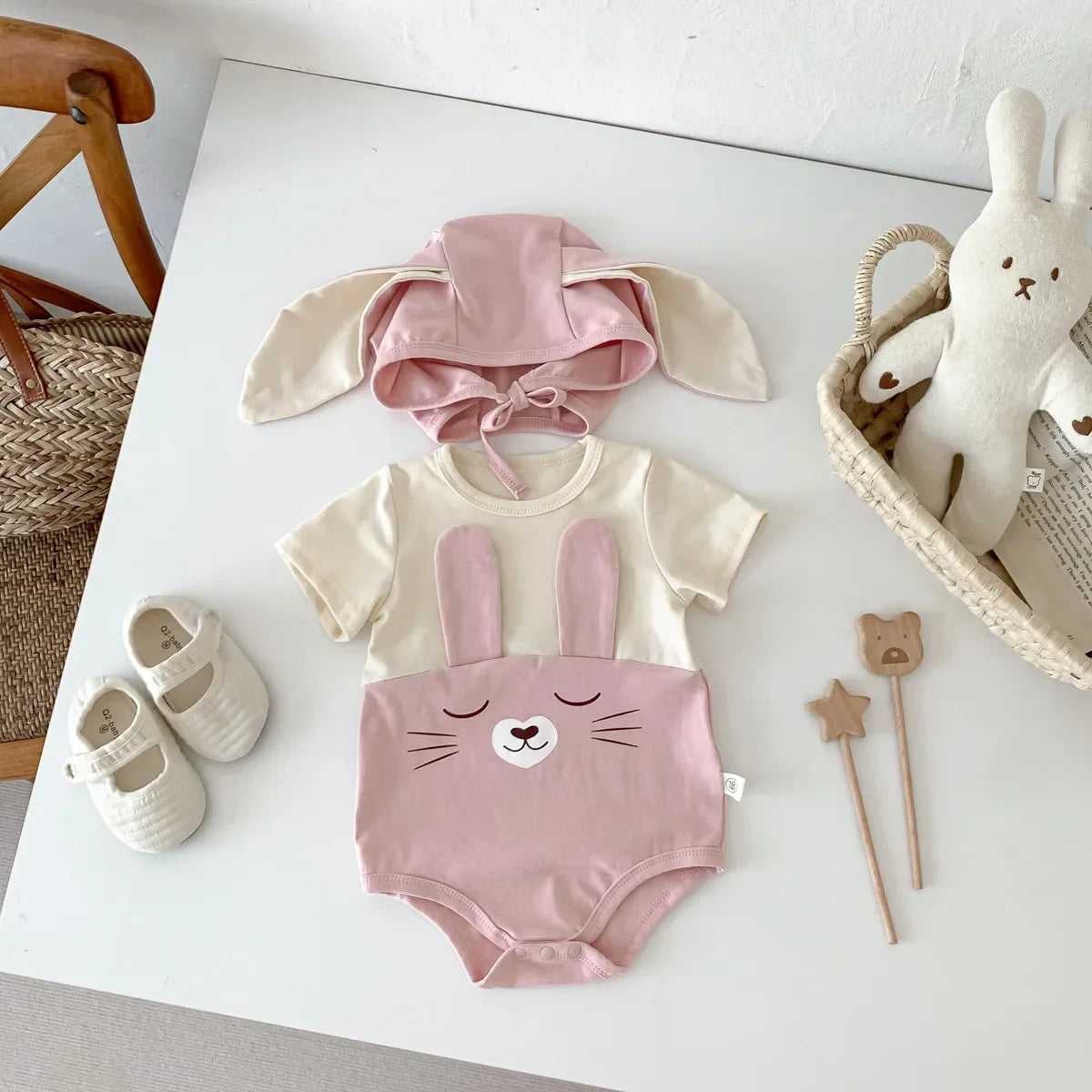 Mini Fashion - Komfortabel bomullsdrakt - søtt kanindesign