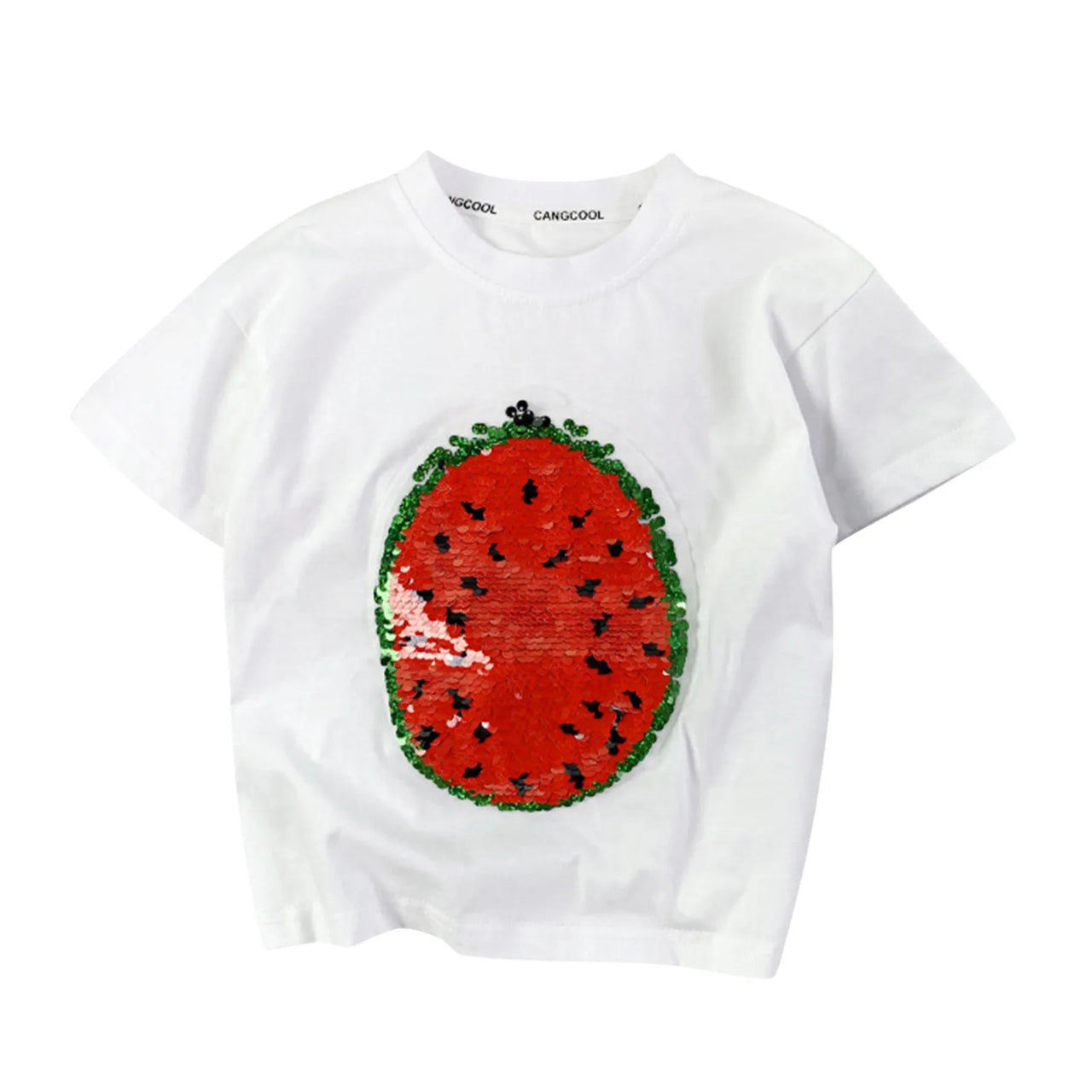 Mini Fashion - Flott tosidig paljettmotiv - T-skjorte med vannmelon