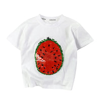 Thumbnail for Mini Fashion - Flott tosidig paljettmotiv - T-skjorte med vannmelon