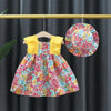 Mini Fashion - Søtt blomsterdesign - Kjole med matchende hatt