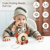 Thumbnail for Crab Pull Toy – Lek og læring – Krabbe av tre
