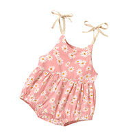 Thumbnail for Mini Fashion - Blomstrete babyromper - sommerdrakt til baby