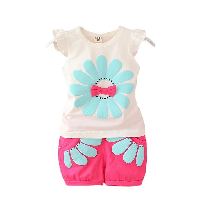 Mini Fashion - Sommersett i bomull - shorts og t-skjorte