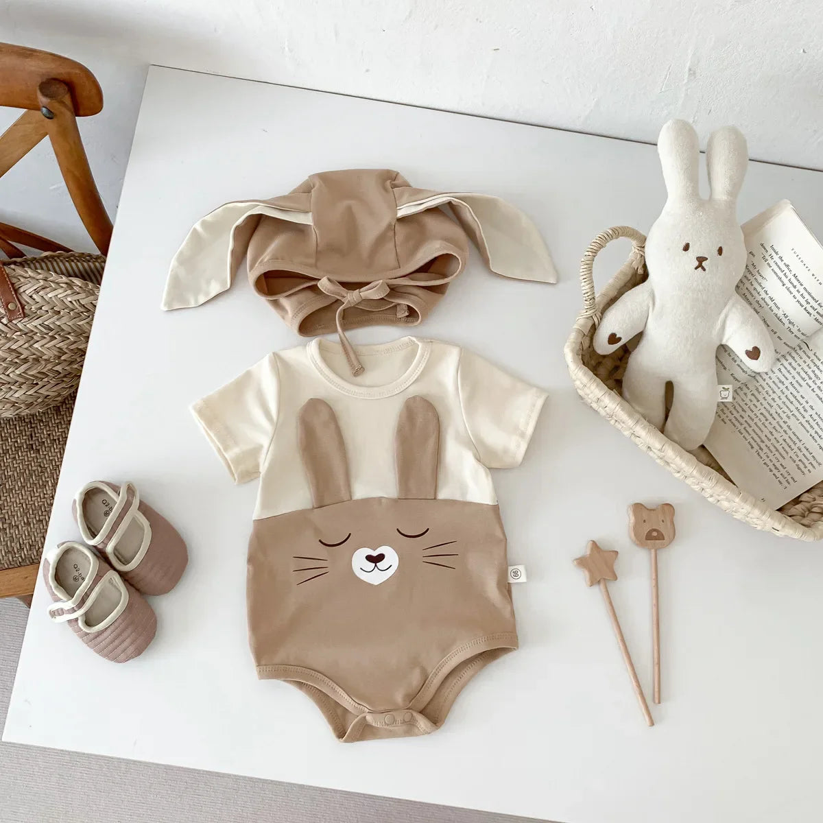 Mini Fashion - Komfortabel bomullsdrakt - søtt kanindesign