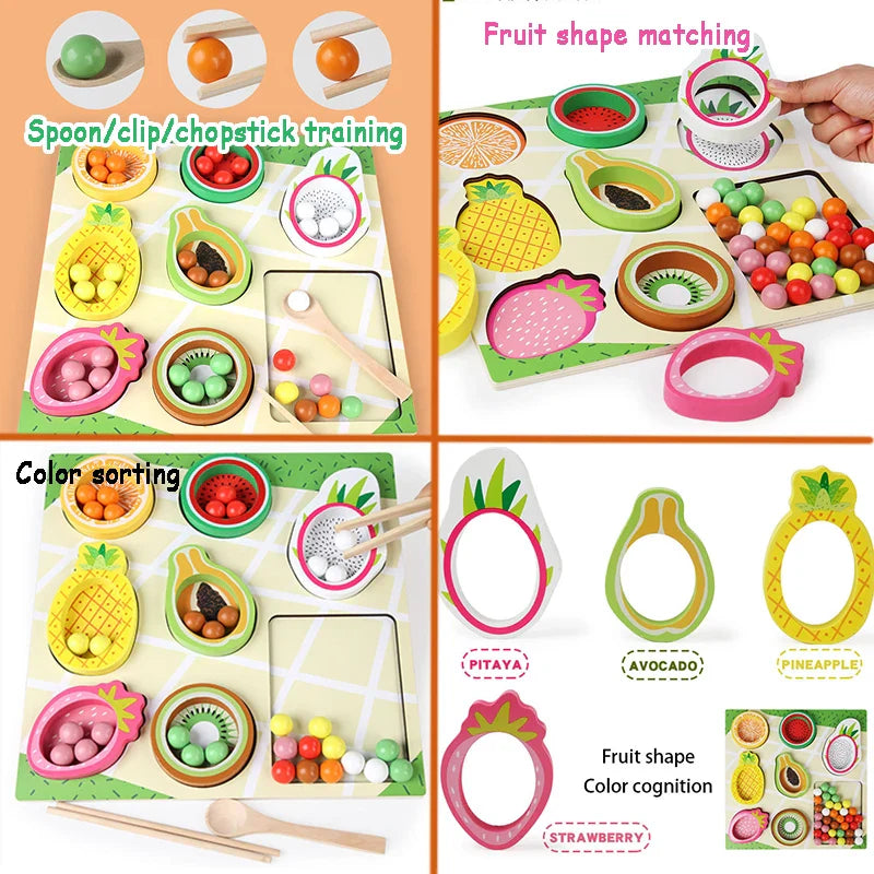 Toddler Clips - Frukt- og formmatch - Sorteringsspill
