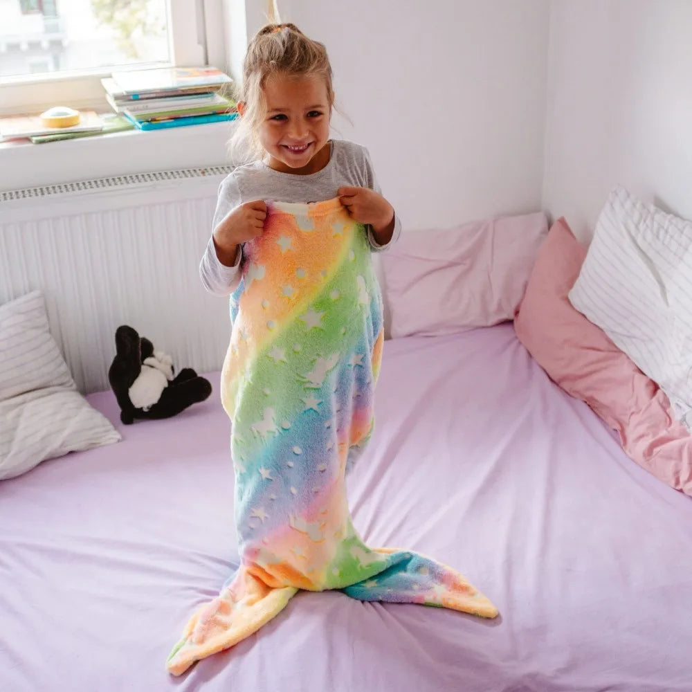 Mini Fashion - Lyser i mørket - Havfrue teppepose