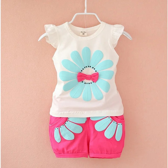 Mini Fashion - Sommersett i bomull - shorts og t-skjorte