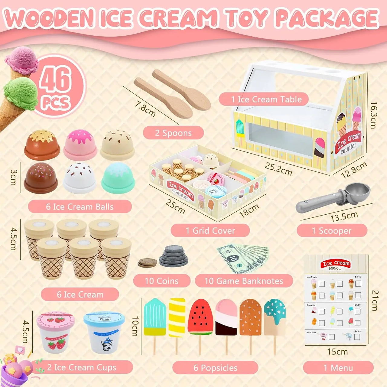 Ice Cream Playset - Kreativt og lærerikt - lekesett med iskrem