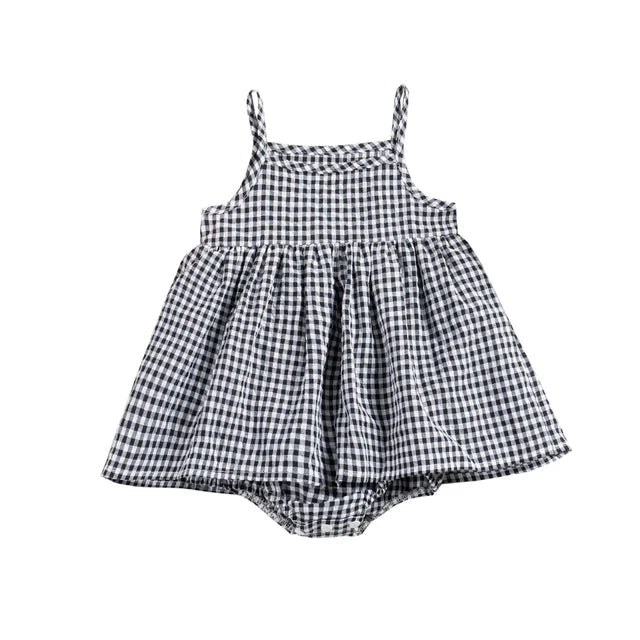Mini Fashion - Romper - rutete kjole til små jenter