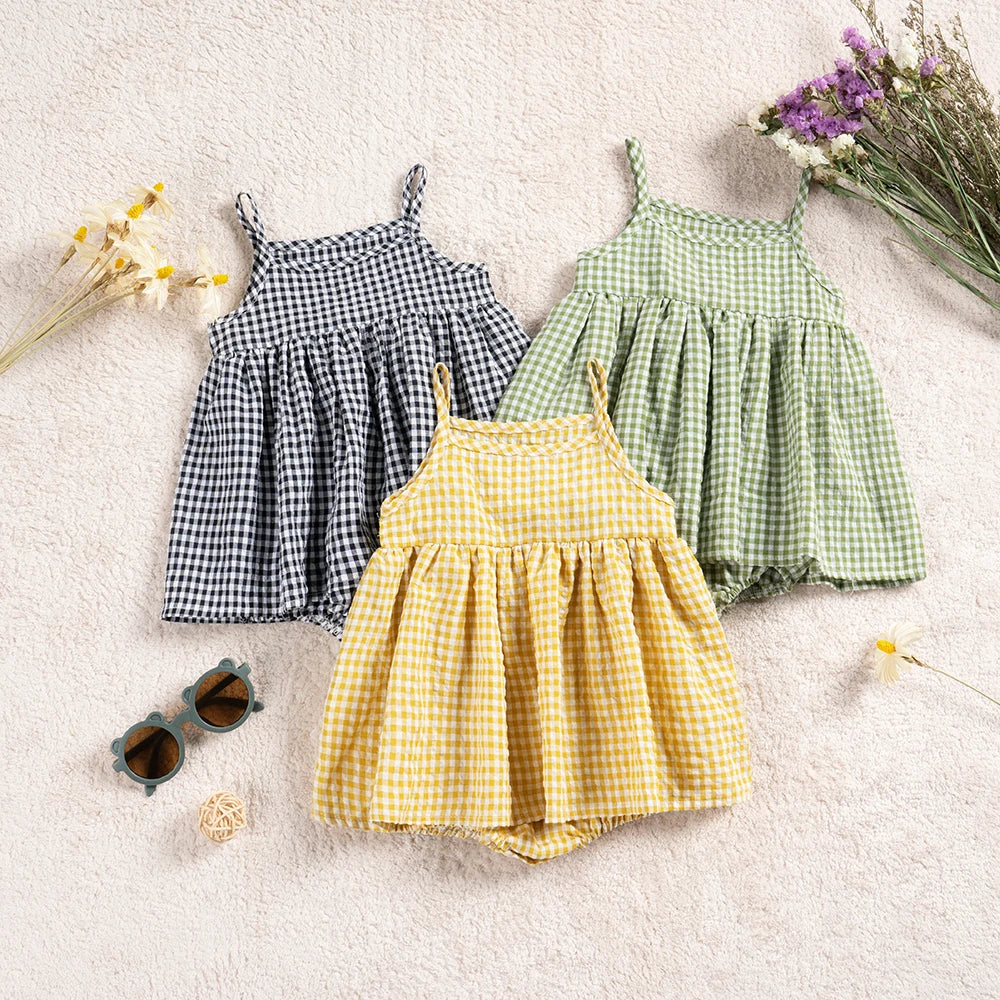 Mini Fashion - Romper - rutete kjole til små jenter