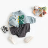 Mini Fashion – Myk fleecedress med Dino-trykk