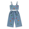 Mini Fashion - Vakkert broderi - Denim sommersett
