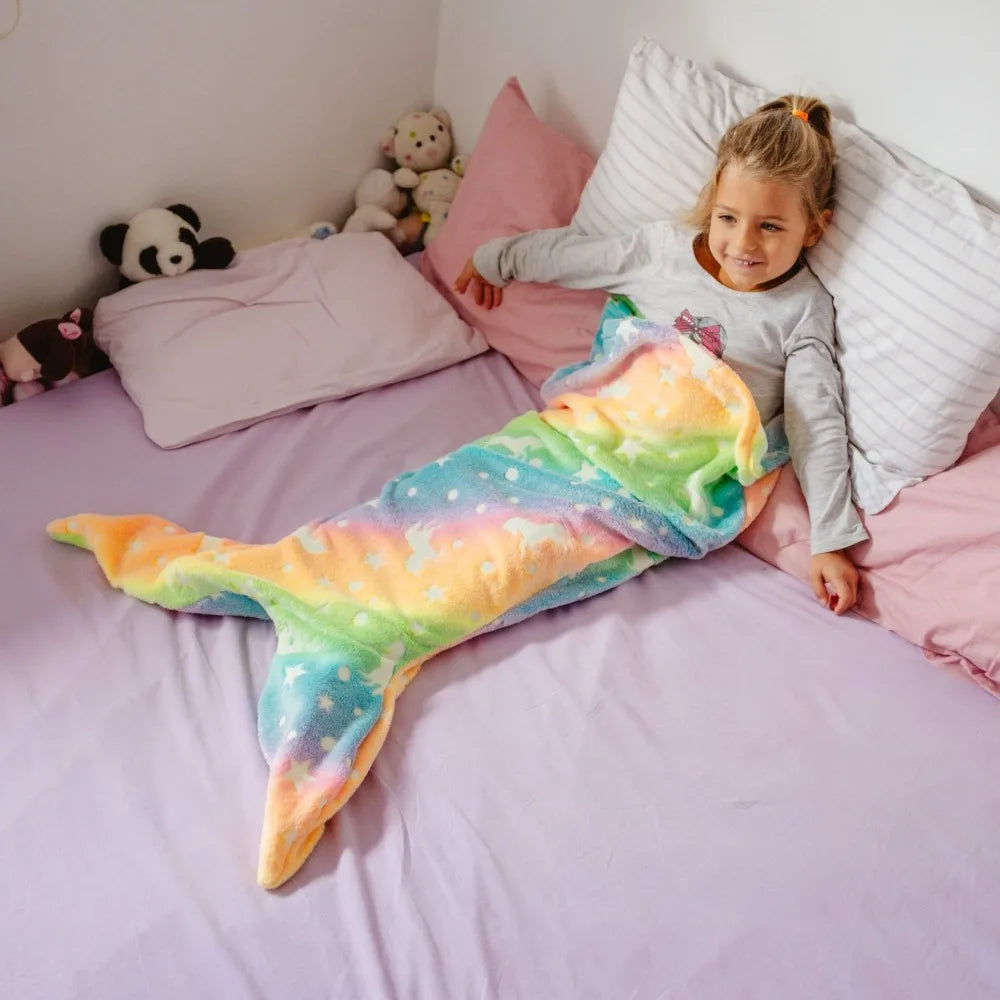 Mini Fashion - Lyser i mørket - Havfrue teppepose
