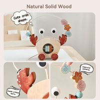 Thumbnail for Crab Pull Toy – Lek og læring – Krabbe av tre