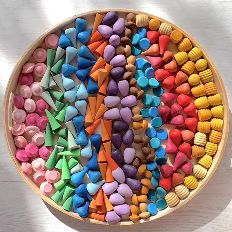 Rainbow Blocks™ – Kreativ fargeleggingsmoro – Fargeleggingsspill i tre