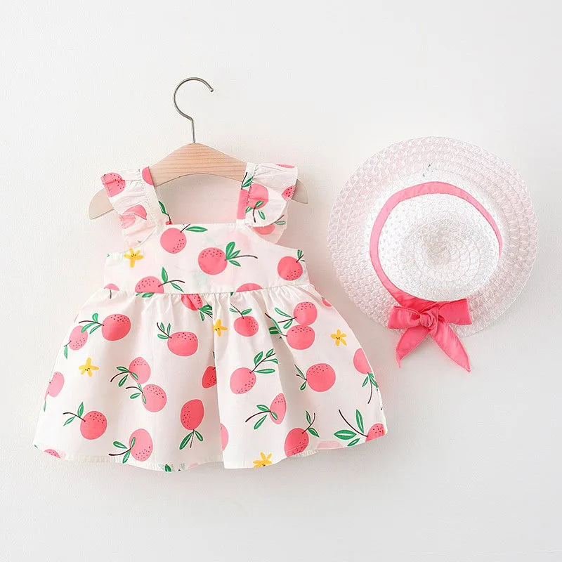 Mini Fashion – Søt og sommerlig – Fruktkjole (inkluderer GRATIS stråhatt)