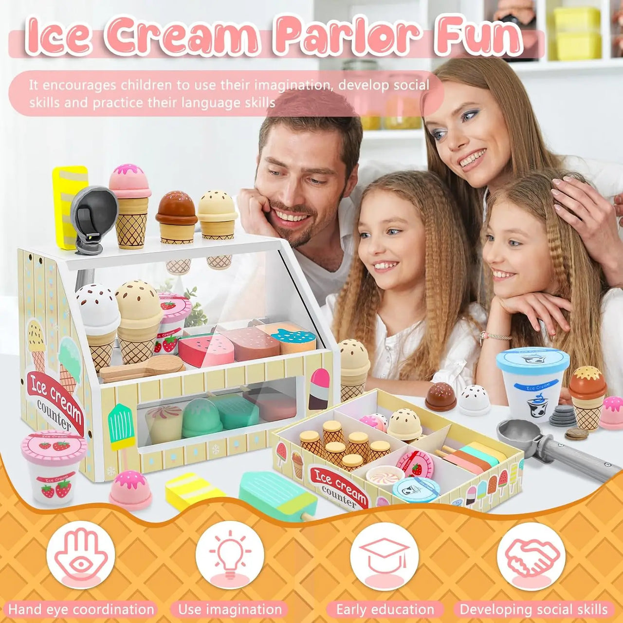 Ice Cream Playset - Kreativt og lærerikt - lekesett med iskrem