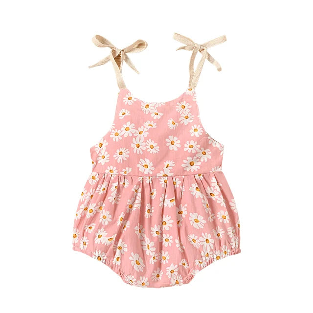 Mini Fashion - Blomstrete babyromper - sommerdrakt til baby