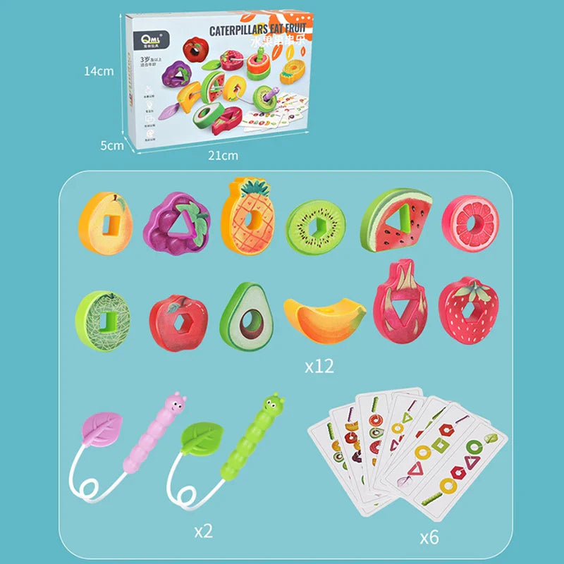 Fruit Lacing Game – Finmotorikk - Leker med fruktperler